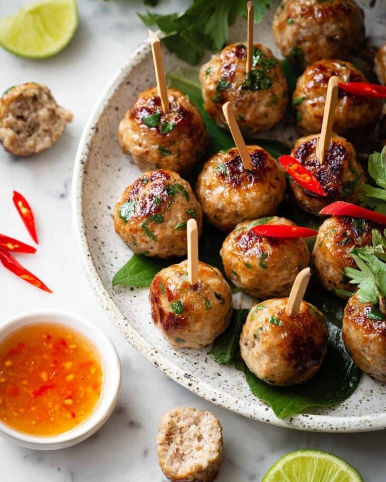Thai Pork Meatballs with Sweet Chili Dipping Sauce Recipe
