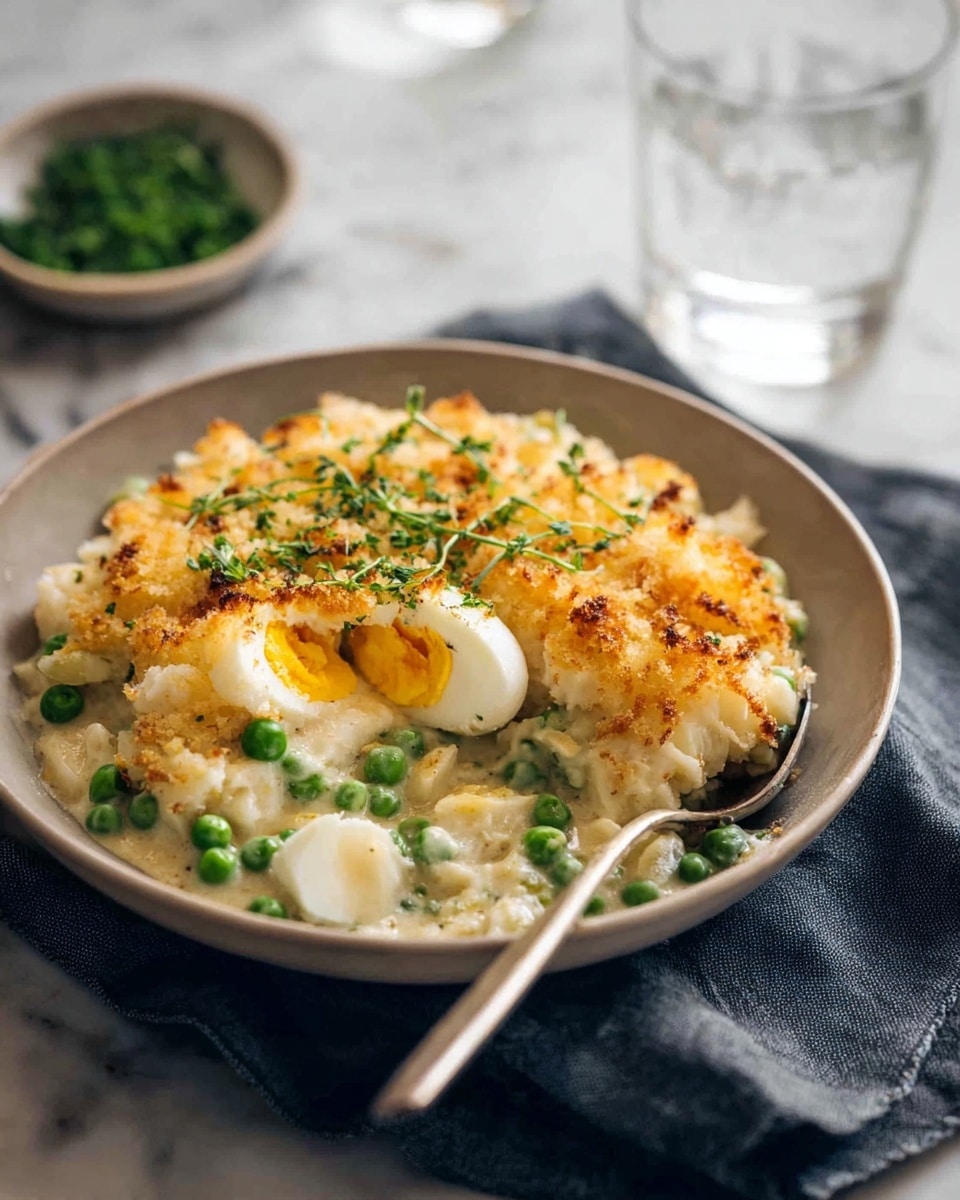Creamy Fish Pie with Peas, Eggs, and Parmesan Recipe